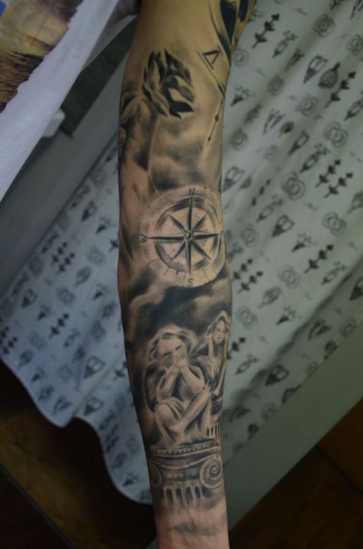 rękaw czarno szary tattoo clown oświęcim rękaw czarno szary tattoo clown oświęcim